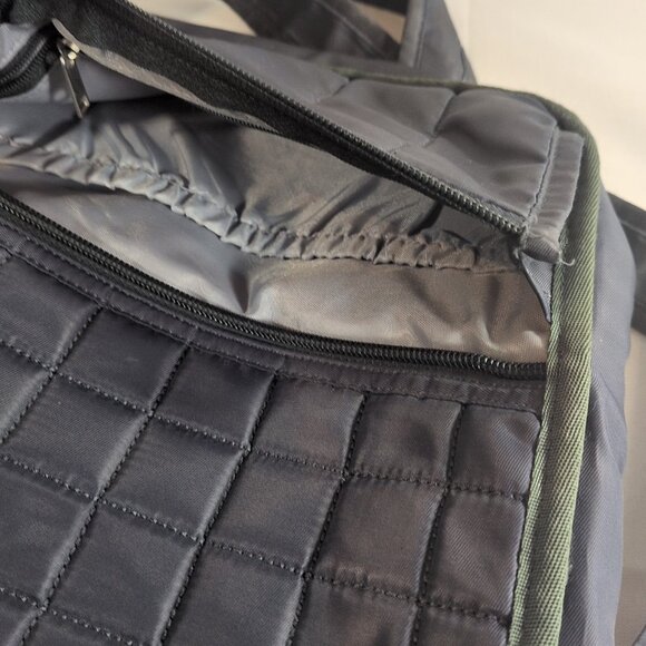 LUG Moped Quilted Crossbody Bag Purse Shoulder Navy Blue Grey Travel Messenger - Picture 11 of 14